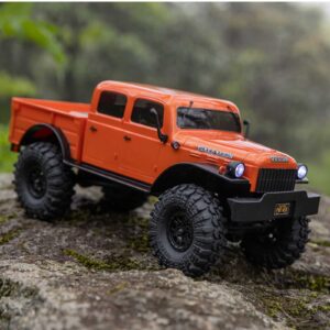 1/24 SCX24 Dodge Power Wagon 4X4 RTR Brushed Rock Crawler (Battery & Charger Included), Orange